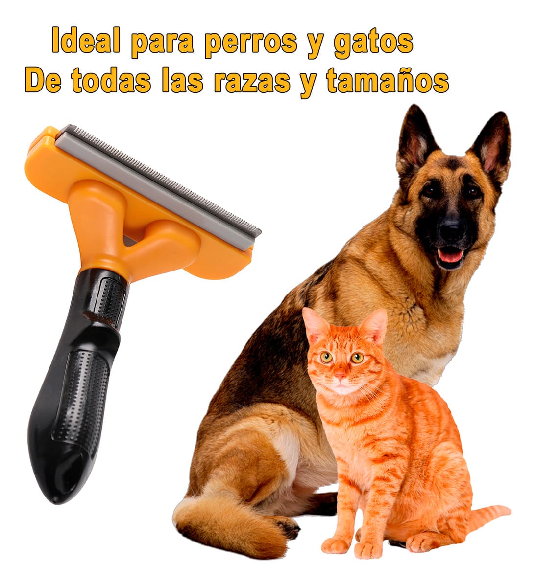 Peine Para Mascota Acero Inoxidable Agarre Goma Ergonomico - Imagen 4