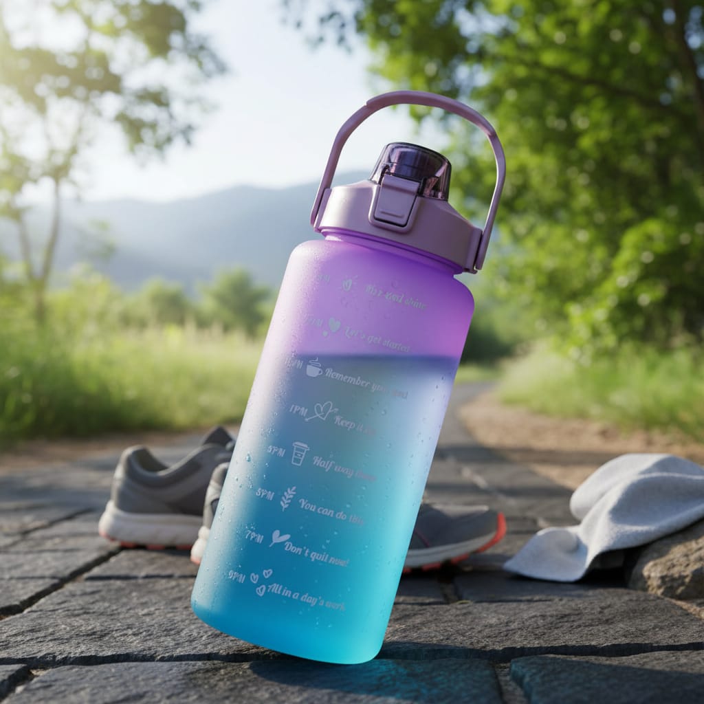 Botella De Agua Deportiva 2 L Con Frases Motivadoras