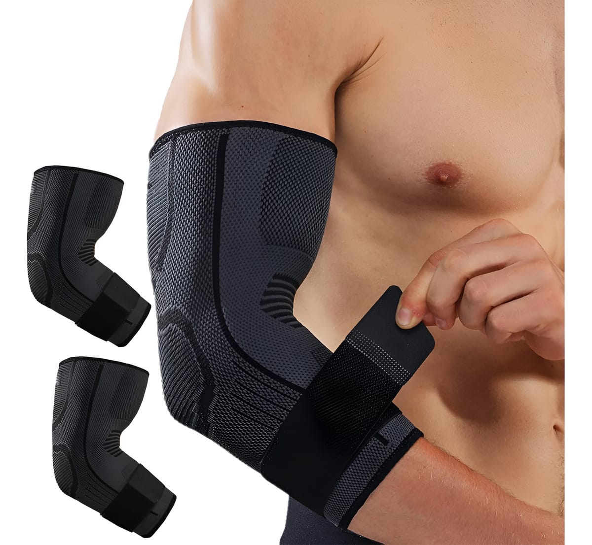Set 2 Coderas Elasticas Compresion Deportiva Gym Y Lesiones