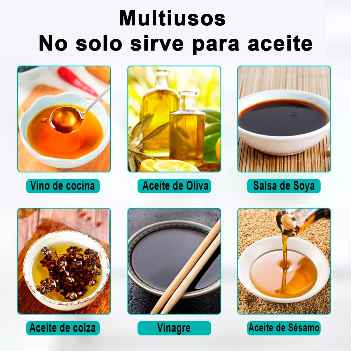 Aceitero Y Condimentero Multiusos Con Pulverizador 200 Ml - Imagen 4
