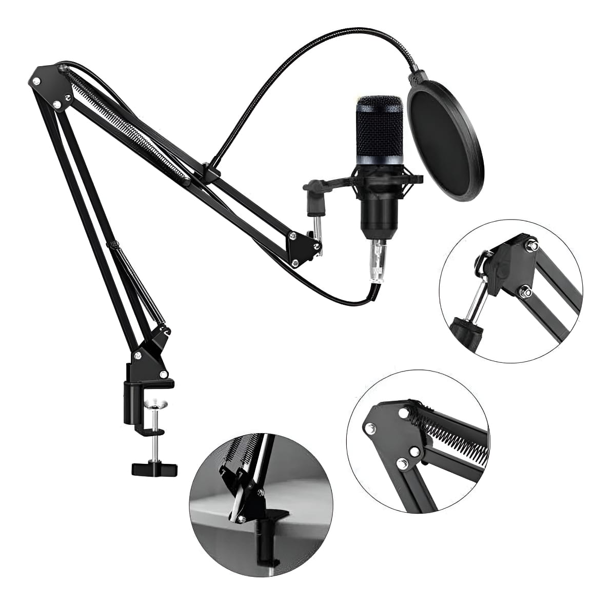 Microfono Con Condensador + Brazo Articulado + Accesorios - Imagen 11