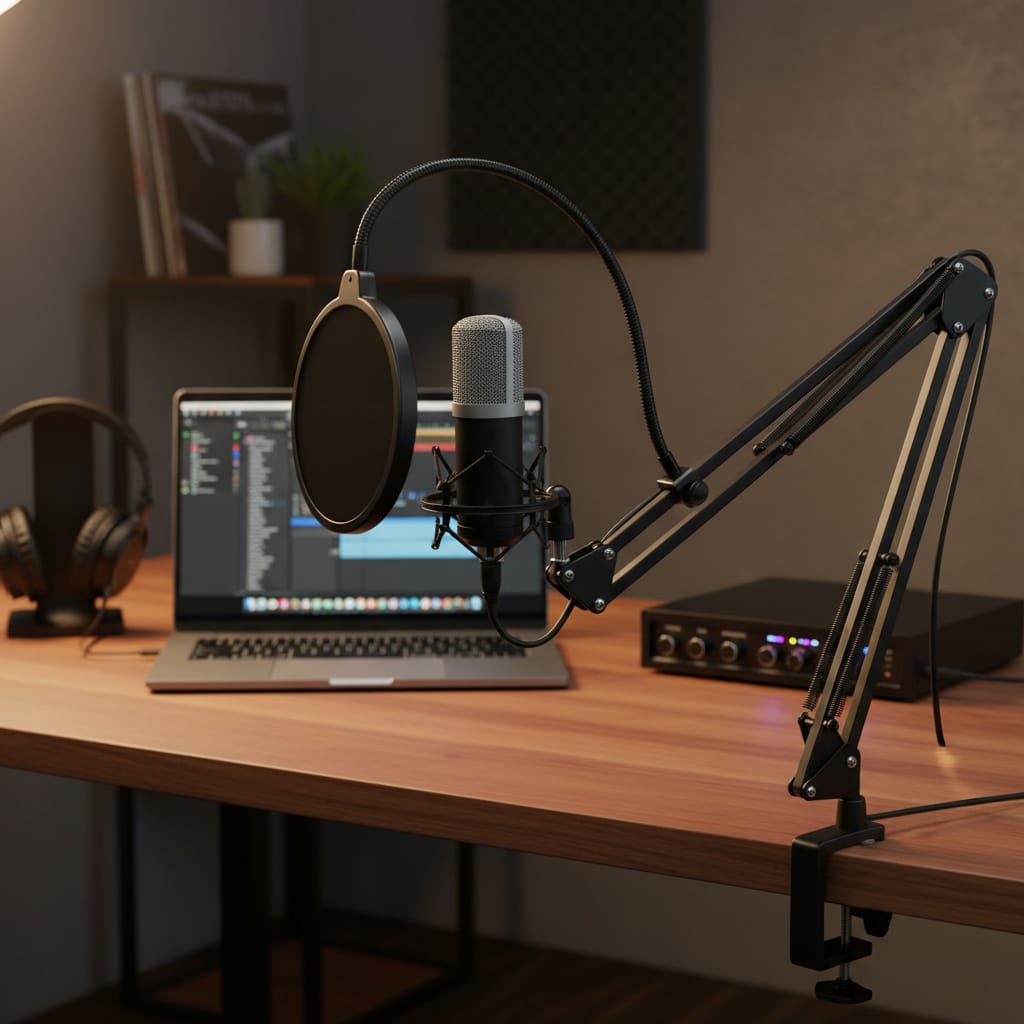 Microfono Con Condensador + Brazo Articulado + Accesorios - Imagen 12