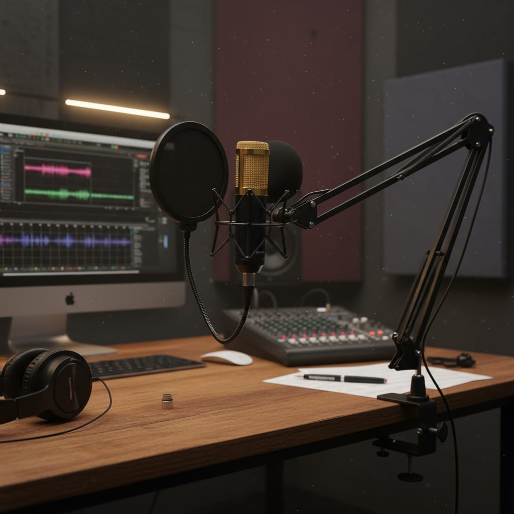 Microfono Con Condensador + Brazo Articulado + Accesorios - Imagen 8