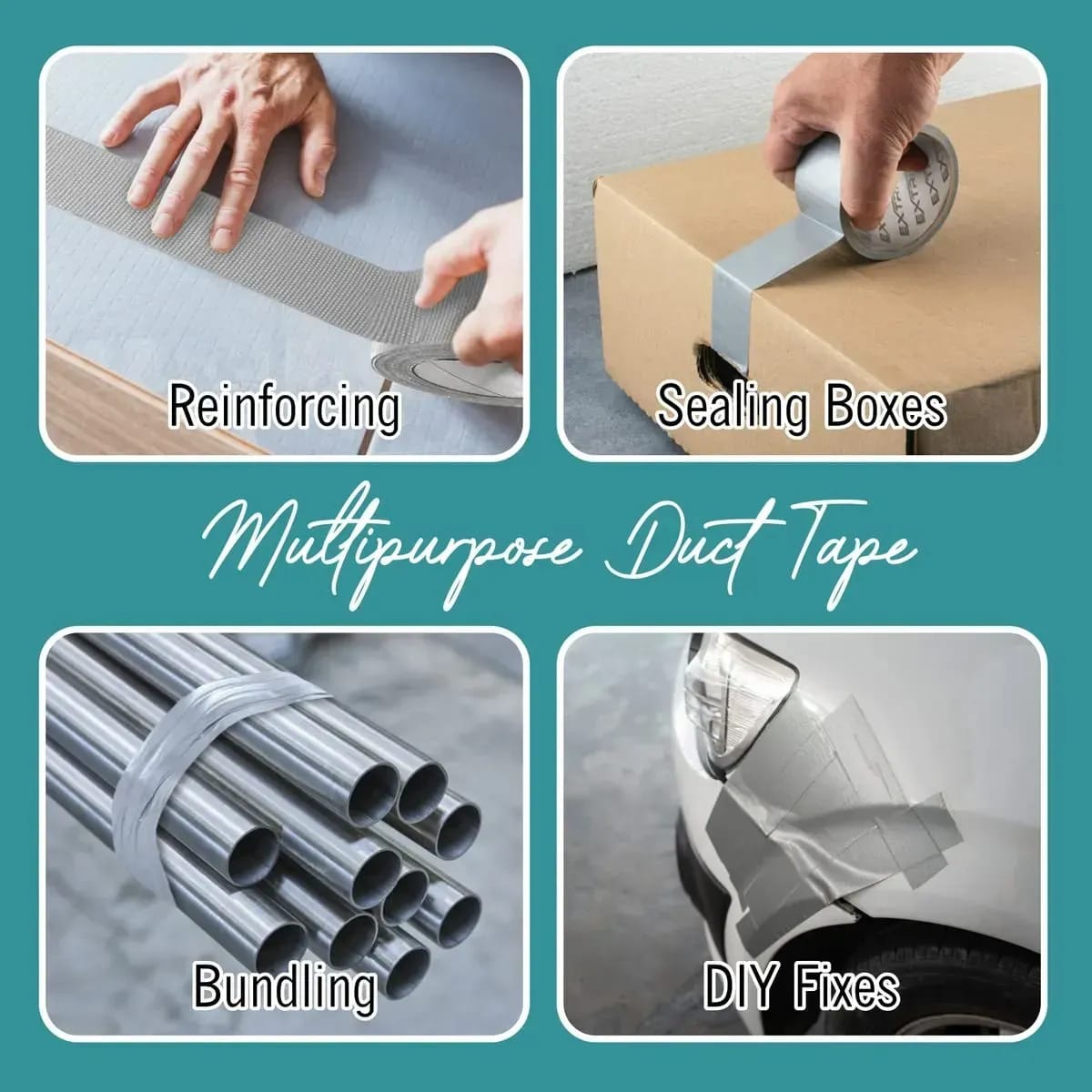 Cinta Pato Gris 2 Pulgadas X 10m Textil Reforzada Duct Tape - Imagen 4