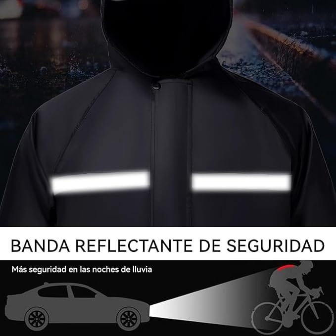 Equipo De Lluvia Piloto Reflectivo Con Capucha Forrado 2 Pcs - Imagen 9