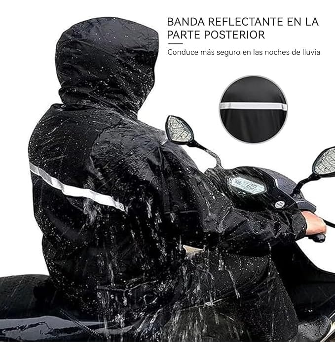 Equipo De Lluvia Piloto Reflectivo Con Capucha Forrado 2 Pcs - Imagen 4