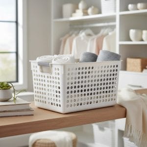 Cesto Caja Canasto Organizador Ancho Grande Baño Cocina