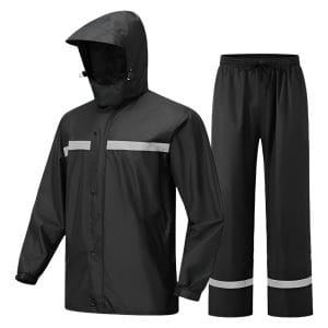 Equipo De Lluvia Piloto Reflectivo Con Capucha Forrado 2 Pcs