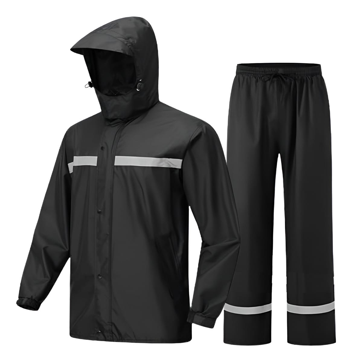 Equipo De Lluvia Piloto Reflectivo Con Capucha Forrado 2 Pcs