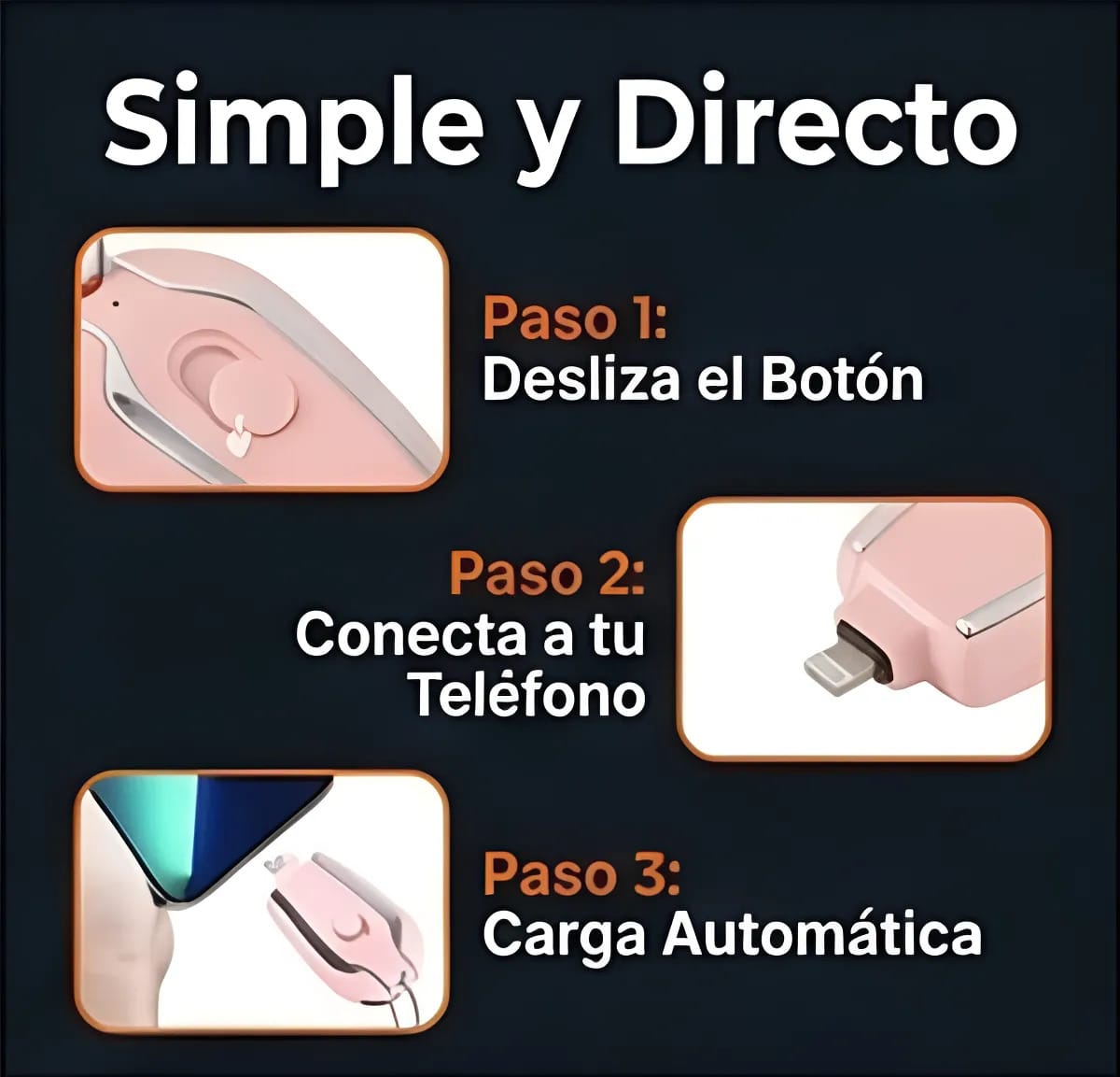 Power Bank Llavero 1000 Mah Lightning Cargador Portátil - Imagen 4