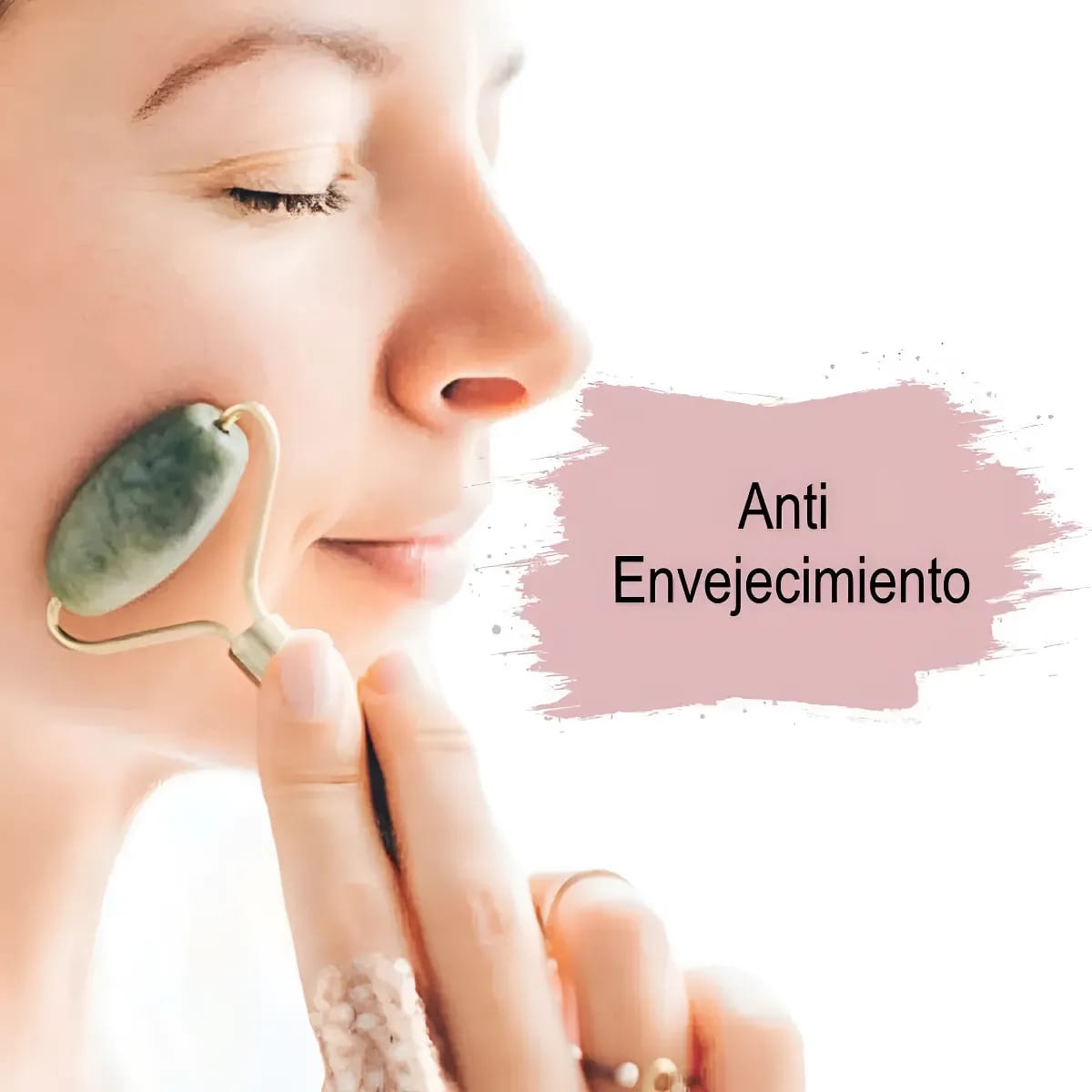 Rodillo Piedra Jade Masajeador Facial + Cepillo Exfoliante - Imagen 4