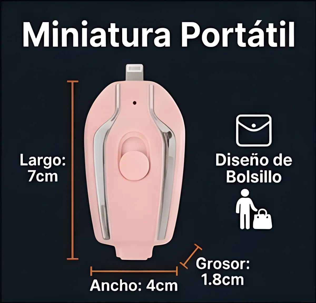 Power Bank Llavero 1000 Mah Lightning Cargador Portátil - Imagen 5