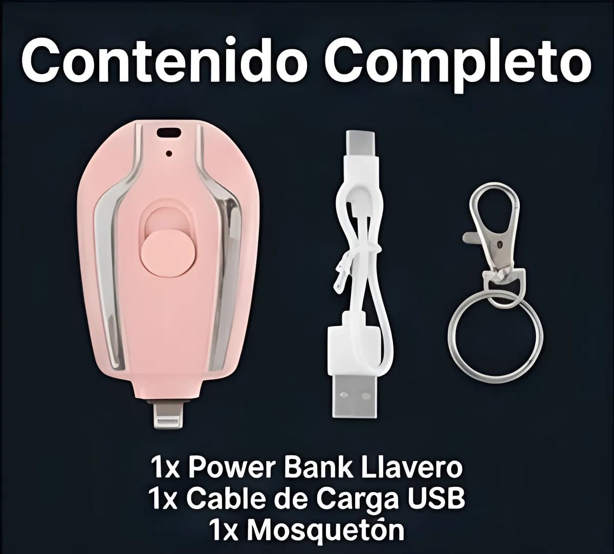 Power Bank Llavero 1000 Mah Lightning Cargador Portátil - Imagen 10