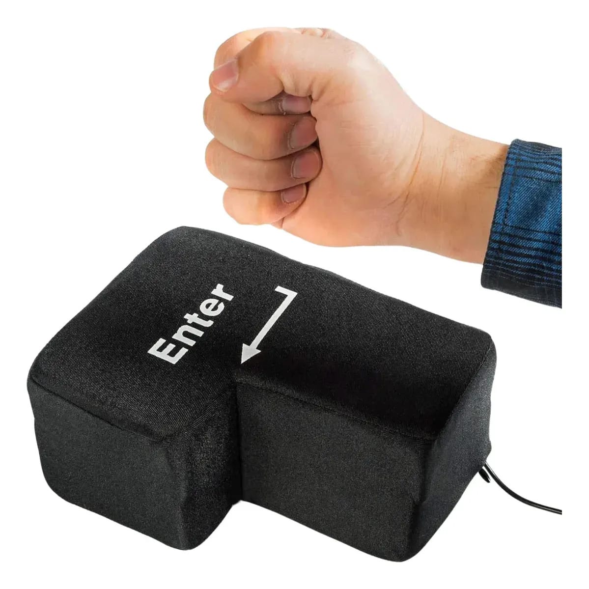 Tecla Enter Gigante Usb Antiestres Keypad Color Negro