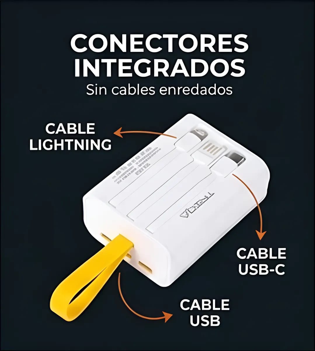 Power Bank Treqa 10000mah Carga Rapida Usb Tipo C Lightning - Imagen 4