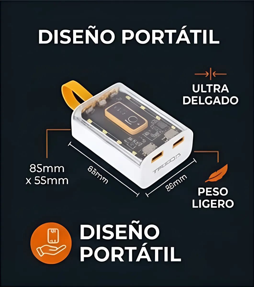 Power Bank Treqa 10000mah Carga Rapida Usb Tipo C Lightning - Imagen 5