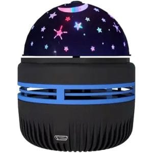 Veladora Media Bola Rgb Estrella Luna Recarga Usb Giratoria
