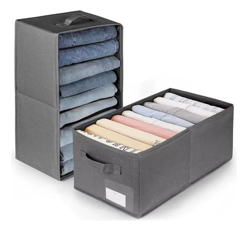 Caja Organizadora Ropa 6 Espacios Plegable Apilable Armario