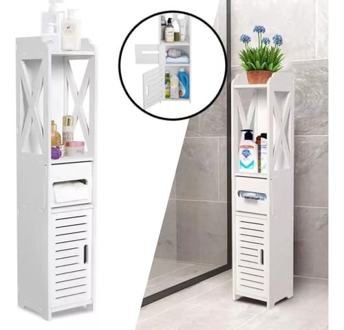 Mueble Organizador 80x15 Cm Estantes Espacios Reducidos Baño Color Blanco - Imagen 2