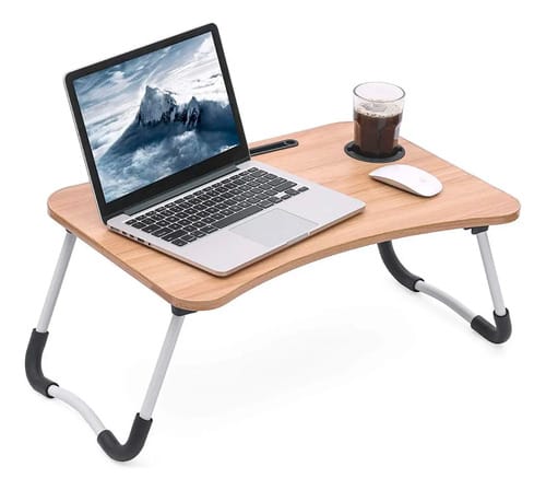 Mesa Bandeja Apoyo Cama Desayuno Picnic Plegable Porta Vaso - Imagen 9
