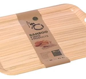 Bandeja Decorativa 42x29 Cm Madera Bambu Y Melamina Con Asas