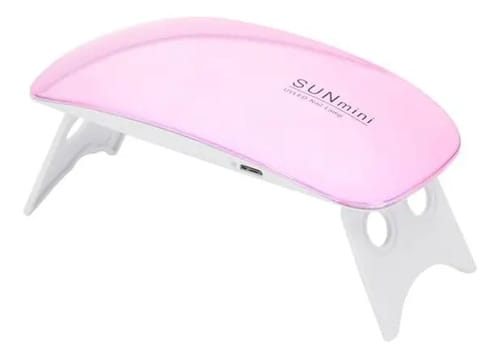 Secador De Uñas Portátil Con Luz Led Rosa Rosa Claro