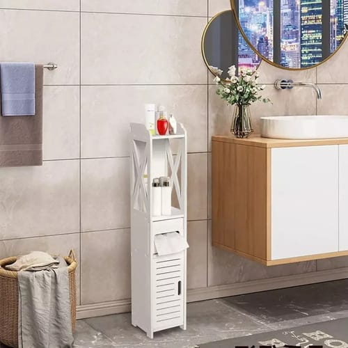Mueble Organizador 80x15 Cm Estantes Espacios Reducidos Baño Color Blanco - Imagen 7