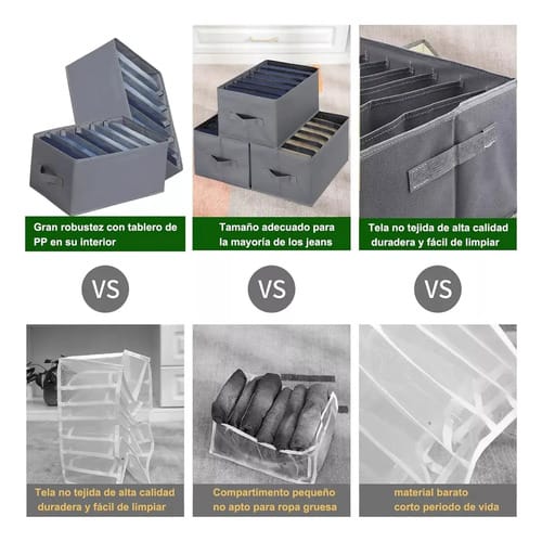 Caja Organizadora Ropa 6 Espacios Plegable Apilable Armario - Imagen 8