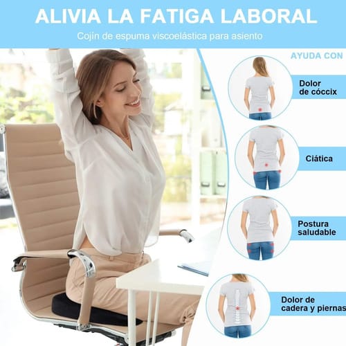 Cojin Asiento Coxis Ortopedico Antideslizante Viscoelastico - Imagen 13