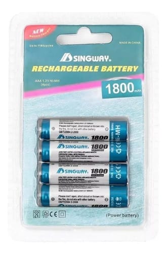 Pack 4 Pilas Recargables Singway Triple Aaa 1600mah Baterias - Imagen 4