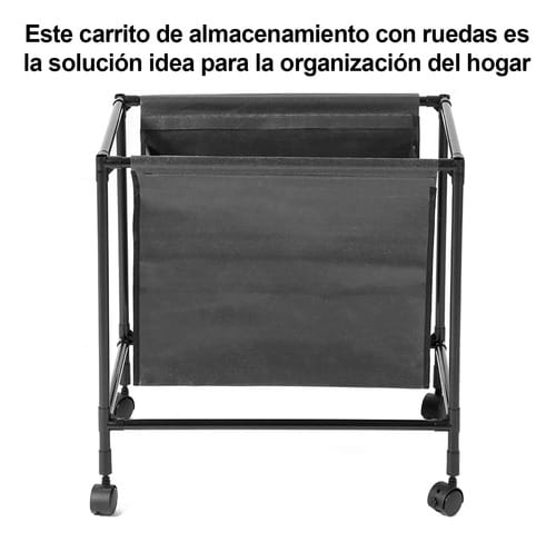 Cesto Organizador Con Ruedas Tela Base Metalica Desmontable - Imagen 8