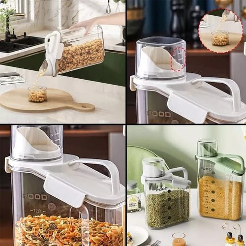 Contenedor Hermetico Vertedor 1600ml Cocina Cereales Arroz - Imagen 5