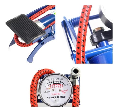 Inflador De Pie Con Tanque Multiusos Pelotas Bicicletas Moto - Imagen 4