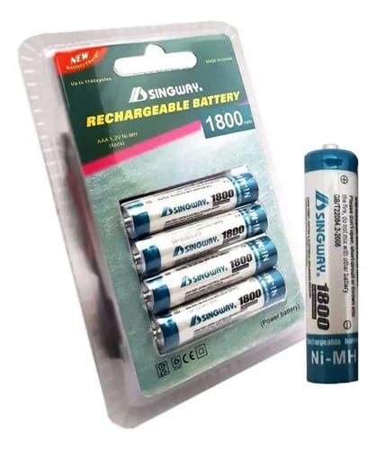 Pack 4 Pilas Recargables Singway Triple Aaa 1600mah Baterias