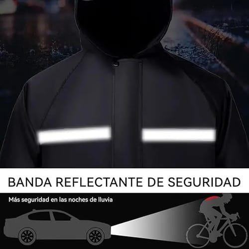 Equipo De Lluvia Piloto Reflectivo Con Capucha Forrado 2 Pcs - Imagen 9