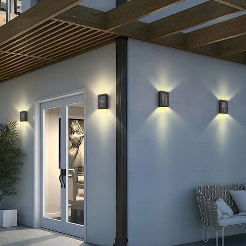 Foco Led Camineros Fotocelula Aplique Pared Doble Luz Calida