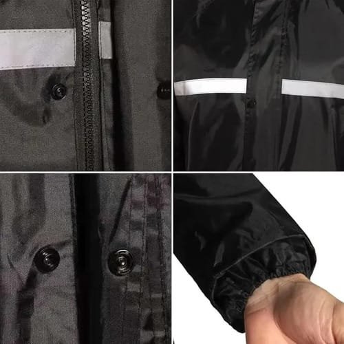 Equipo De Lluvia Piloto Reflectivo Con Capucha Forrado 2 Pcs - Imagen 2
