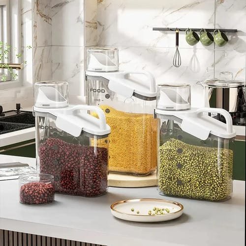 Contenedor Hermetico Vertedor 1600ml Cocina Cereales Arroz - Imagen 8
