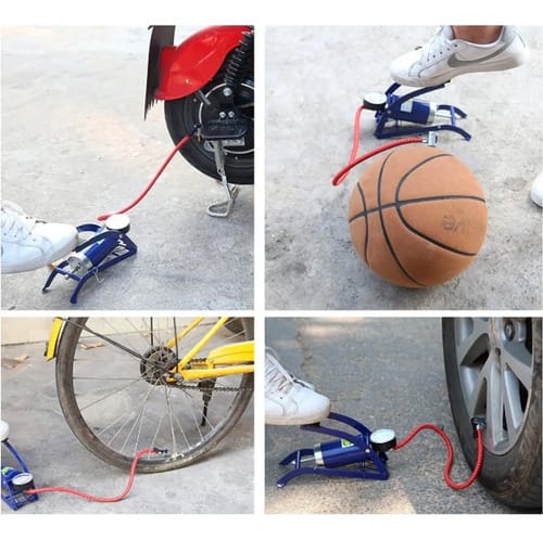 Inflador De Pie Con Tanque Multiusos Pelotas Bicicletas Moto - Imagen 3