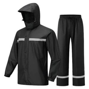 Equipo De Lluvia Piloto Reflectivo Con Capucha Forrado 2 Pcs