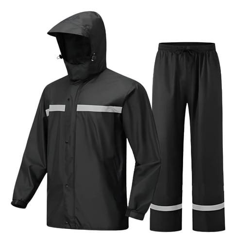 Equipo De Lluvia Piloto Reflectivo Con Capucha Forrado 2 Pcs