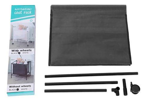 Cesto Organizador Con Ruedas Tela Base Metalica Desmontable - Imagen 3