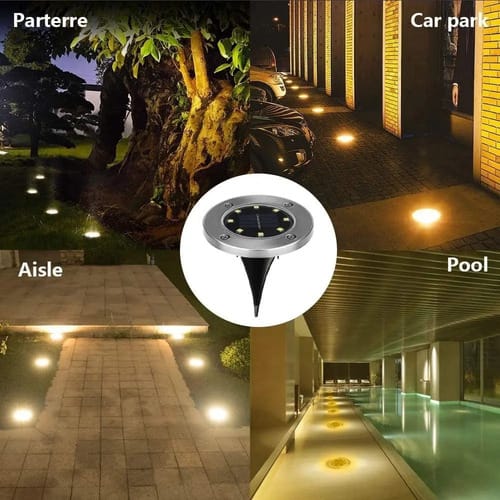 Foco Luz 8 Led Solar Con Sensor Acero Inoxidable X4 Unidades - Imagen 8