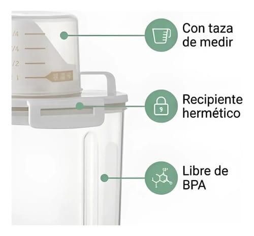 Contenedor De Alimentos Granos 2,5 L Hermético Y Resistente - Imagen 9