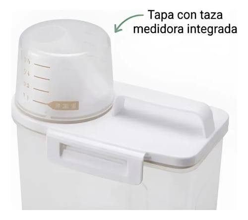 Contenedor Hermetico 2,5 L Organizador Granos Con Medidor - Imagen 4