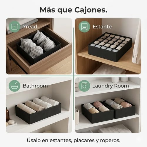 Organizador De Ropa Interior Divisor Cajones Set De 4 Piezas - Imagen 10