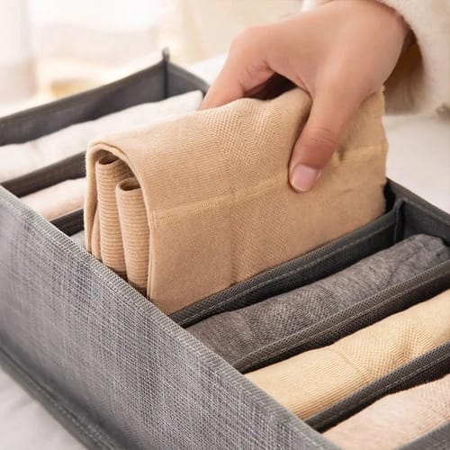 Pack X3 Organizador De Ropa 9 Divisores Interior Ropa Gris - Imagen 3