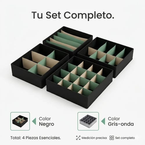 Organizador De Ropa Interior Divisor Cajones Set De 4 Piezas - Imagen 11