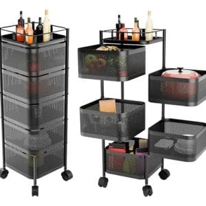 Carro Organizador Metalico 5 Estantes Cuadrados Con Ruedas