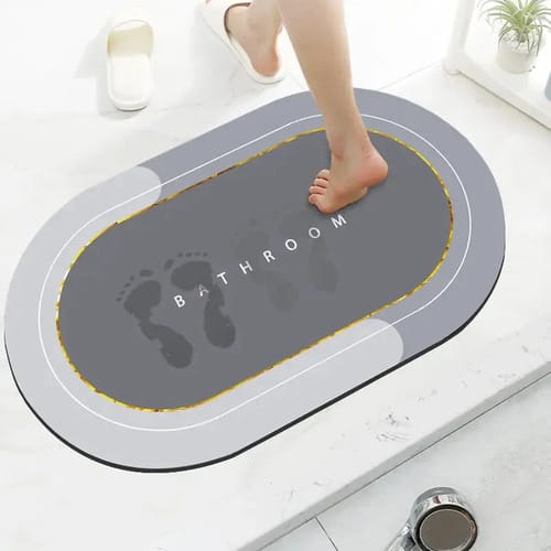 Alfombra Para Baño Ultra Absorbente Antideslizante Ovalada - Imagen 2